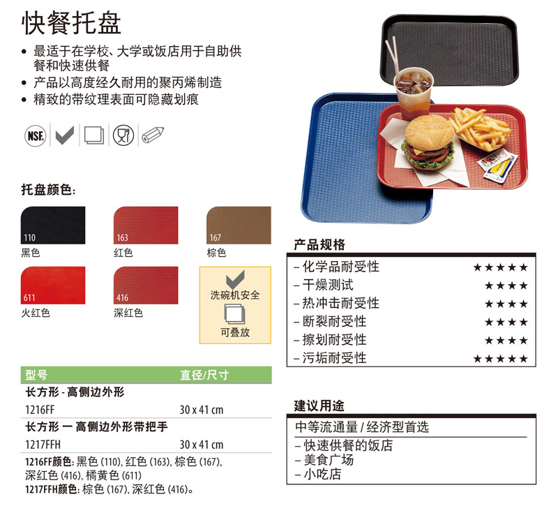 cambro 1216FF 快餐托盤 cambro 1216FF 快餐托盤