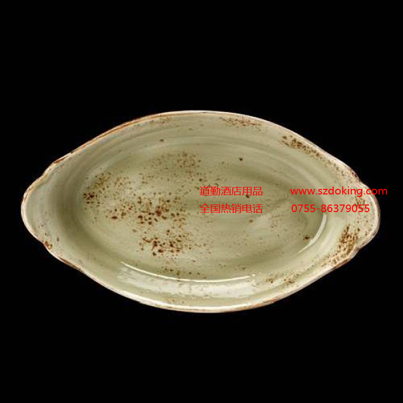 西餐陶瓷 橢圓狀圓耳碟 西餐陶瓷 橢圓狀圓耳碟