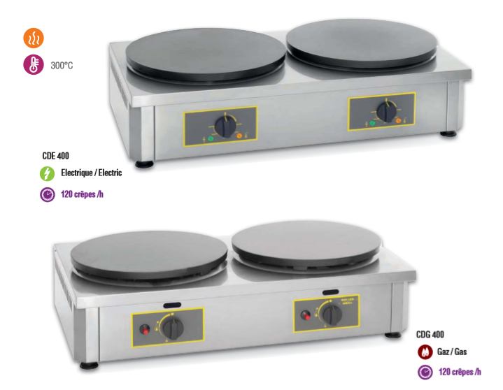 法國樂僑ROLLER GRILL CDE400 雙頭可麗餅機 法國樂僑ROLLER GRILL CDE400 雙頭可麗餅機